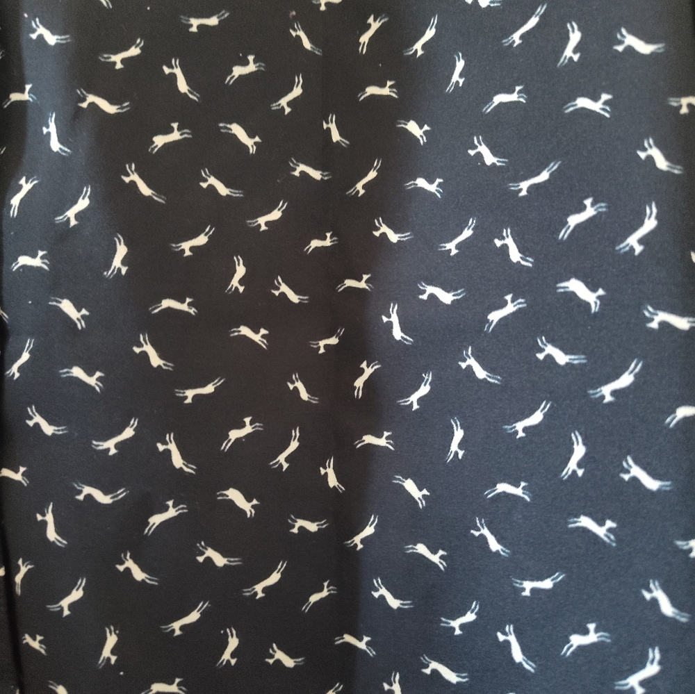 Vintage Lady Manhattan dancing deer tie sleeve blouse szL - Picture 3 of 7